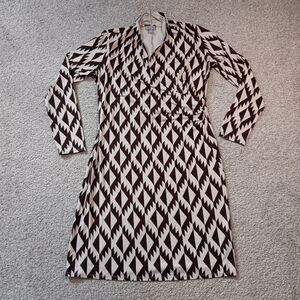 J. Jill Dress Women's Small Brown Beige Geometric